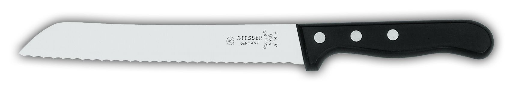 Нож для хлеба 8350wp  рукоятка из РОМ, 24 см,  черная рукоятка