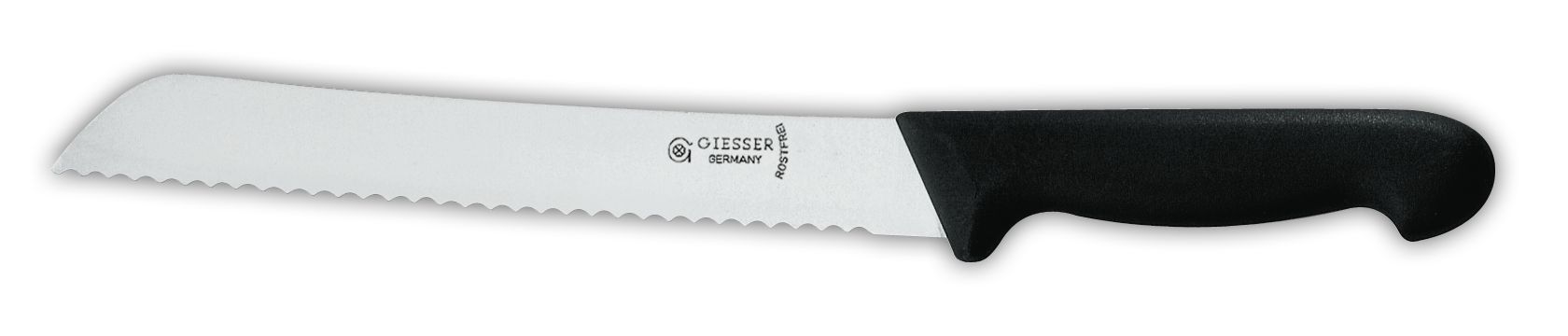 Нож для хлеба с волнистым лезвием 21 см  с черной рукояткой