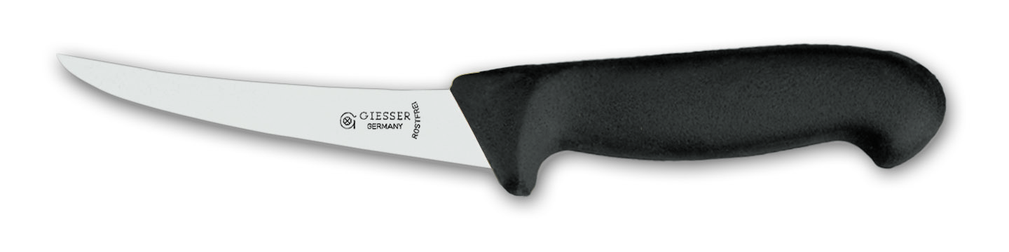 Нож обвалочный 2505, средней жесткости, 13 см,  черная рукоятка