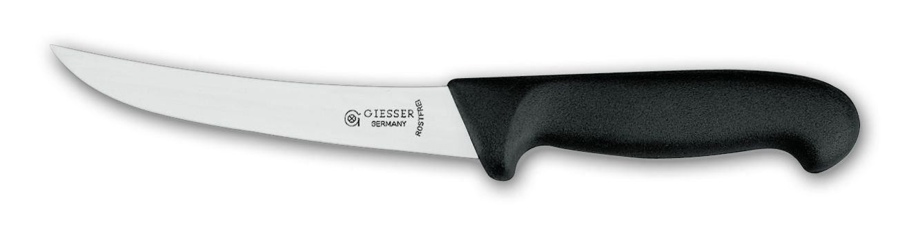 Нож обвалочный 2615, гибкий, с острым носом, 15 см,  черная рукоятка