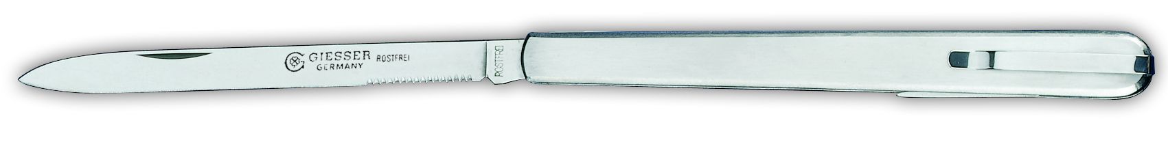 Нож технолога складной с клинком 11см, вилкой и клипсой 7984с , металлическая рукоятка