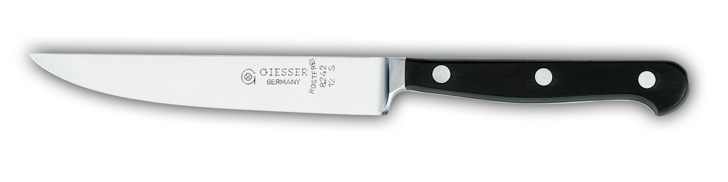 Нож поварской 8242 , узкий, 12 см,  черная рукоятка