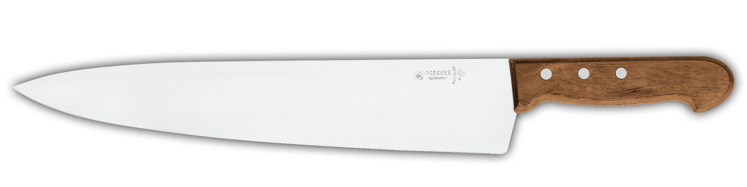 Нож поварской 8450  с деревянной ручкой, 26 см,  черная рукоятка